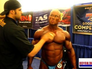 Musclebull, ben, azul, brilhante, posers, backstage